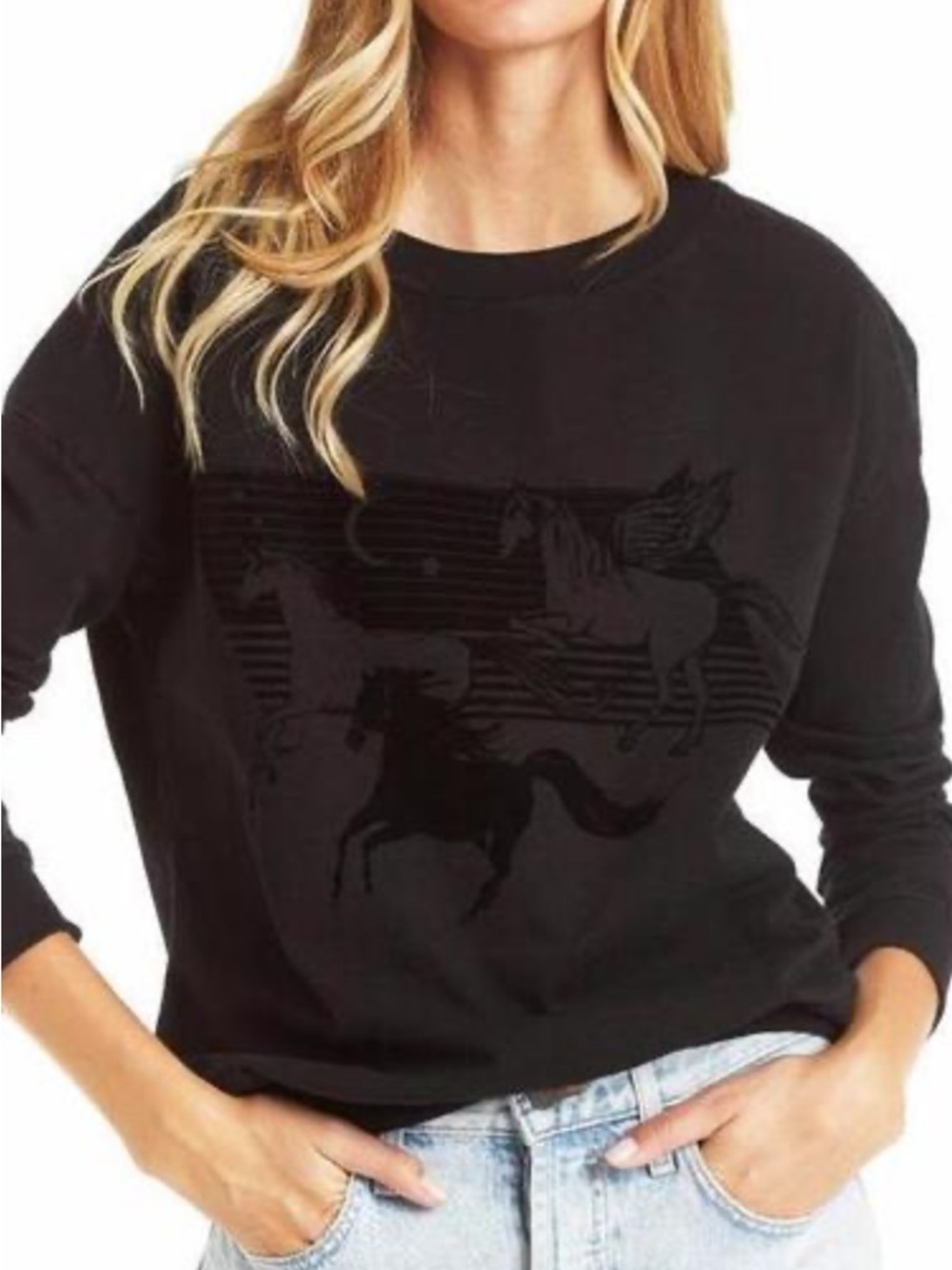 Black Women's Pegasus Graphic Sweatshirt